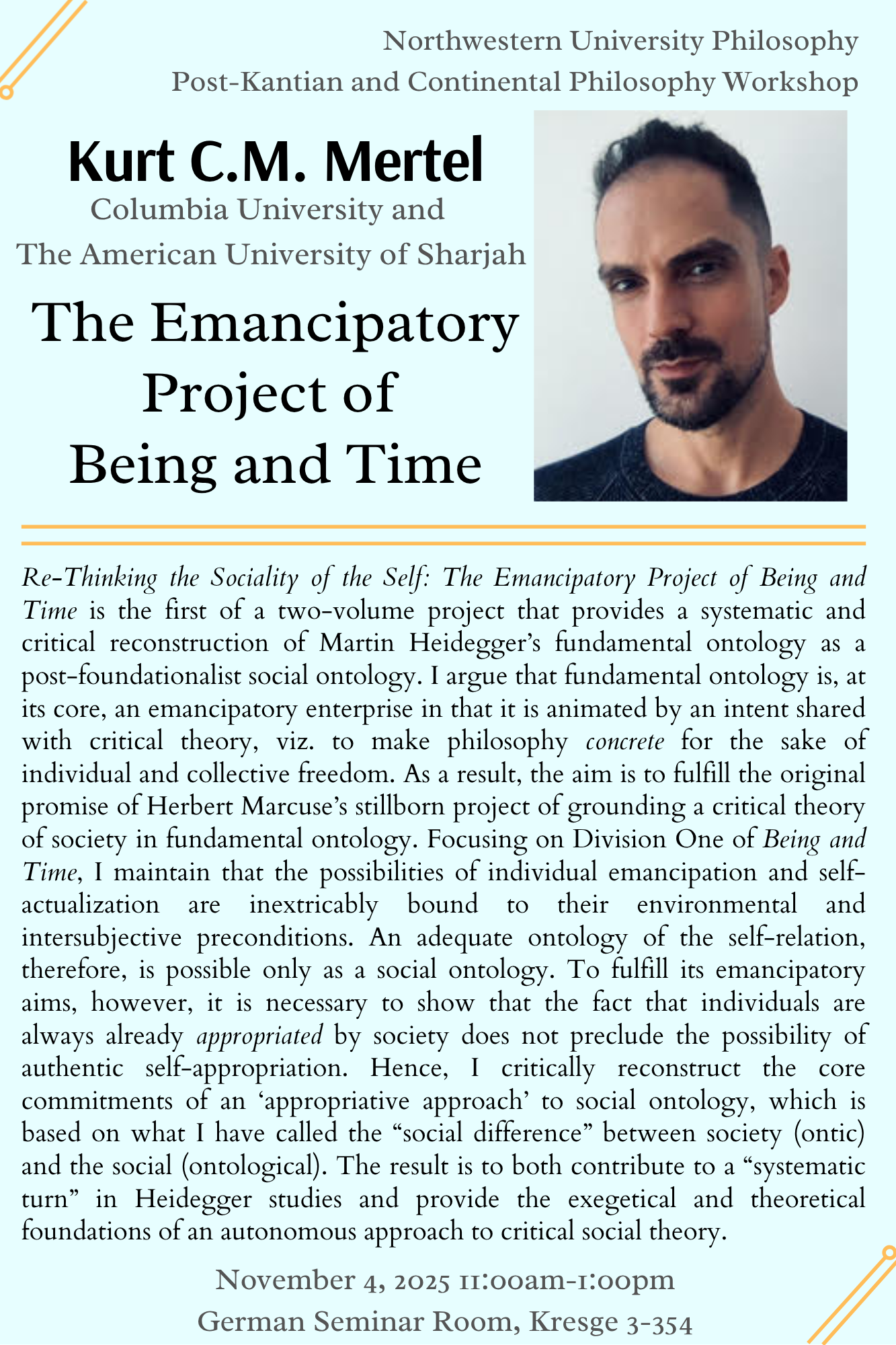 Flyer for upcoming Post-Kantian workshop